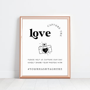 Retro Script Capture the Liebe Camera Wedding Sign Poster