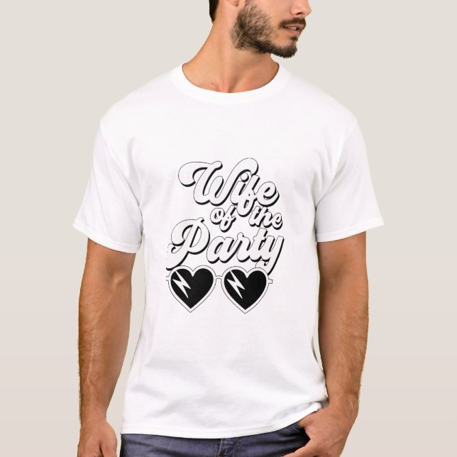 Retro-Script-Ehefrau des Party Bachelorette T-Shirt (Vorderseite)