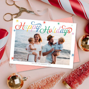 Retro Script farbenfrohe Weihnachten Ein Foto
