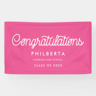 Retro Script Graduation Party Glückwünsche Banner
