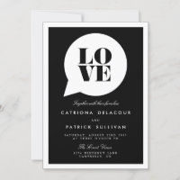 RETRO SCRIPT LIEBE SPEECH BBLE WEDERINVITATION