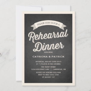 Retro Script Rustic Probe Dinner Einladung
