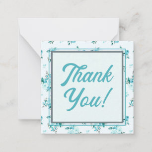 Retro Script Schriftart mit Aqua Blue Floral Viele Mitteilungskarte