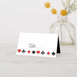 Retro Script Table Las Vegas Gambling Card Anzug Platzkarte