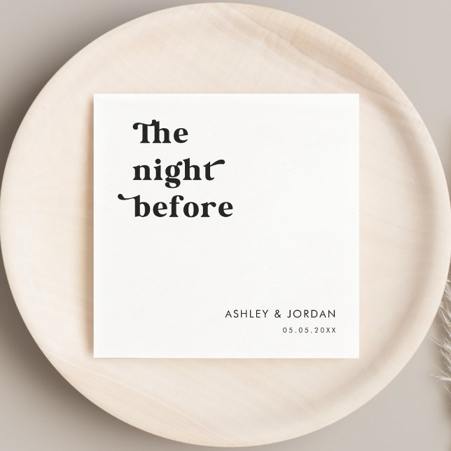 Retro Script Typografie The Night Before Probe Serviette (Von Creator hochgeladen)
