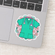 Retro Scrub Tope mit Blume