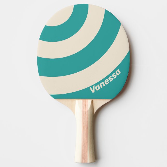 Retro Sea Breeze Three Circle Stripe with Name Tischtennis Schläger (Vorderseite)