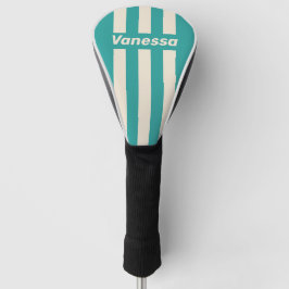 Retro Sea Breeze Three Pin Stripes with Name Golf Headcover
