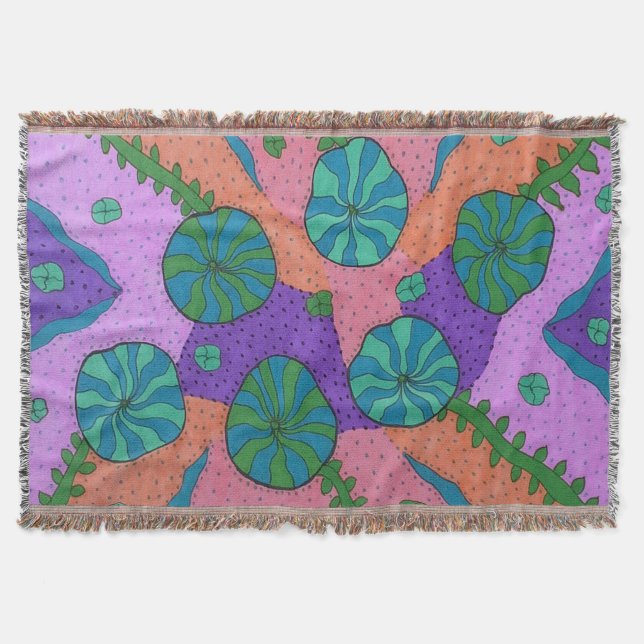 Retro Sea Garden Abstrakt Decke (Vorderseite)