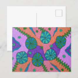 Retro Sea Garden Abstrakt Postkarte