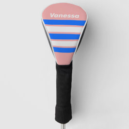 Retro Sea Kiss Across Striping with Name Golf Headcover