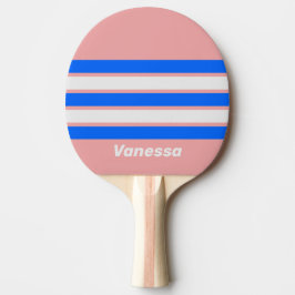 Retro Sea Kiss Across Striping with Name Tischtennis Schläger