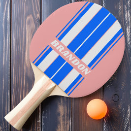 Retro Sea Kiss Board Streifen mit Namen Tischtennis Schläger