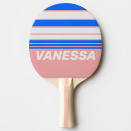 Retro Sea Kiss Horizon Striping with Name Tischtennis Schläger