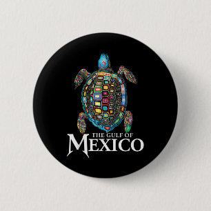 Retro Sea Turtle Golf von Mexiko nie vergessen Button