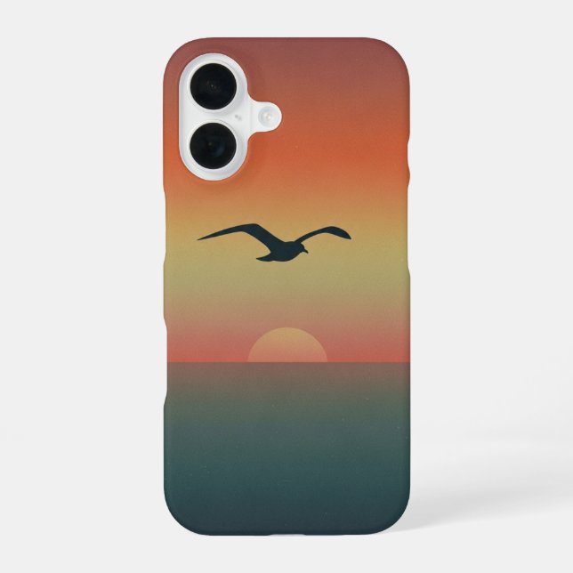 Retro Seagull iPhone 16 Hülle (Rückseite)