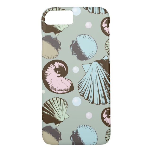 Retro Seashell-Muster Case-Mate iPhone Hülle (Rückseite)