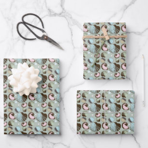 Retro Seashell Muster Geschenkpapier Set