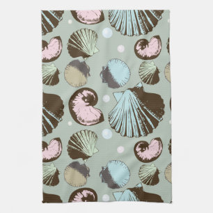 Retro Seashell-Muster Handtuch