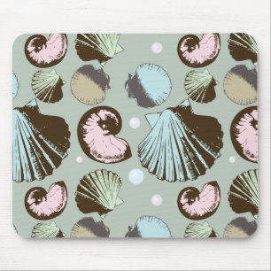 Retro Seashell-Muster Mousepad