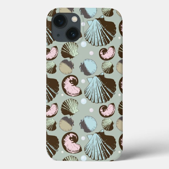 Retro Seashell Pattern Case-Mate iPhone Hülle (Rückseite)