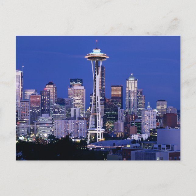 Retro Seattle Postcard Postkarte (Vorderseite)