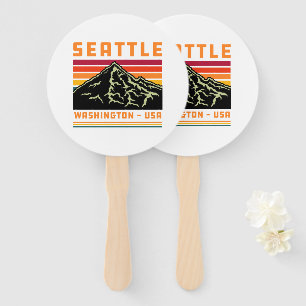 Retro Seattle Washington Staat Souvenir Mountain Fächer