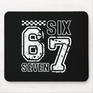 Retro Sechs Sieben Zahlen Clever Humor 6 7 Meme Mä Mousepad