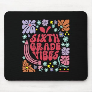 Retro-Sechste-Klasse-Stimmung Lehrer Blumenapple R Mousepad