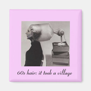 Retro Sechziger-Haar-Kühlschrankmagnet Magnet