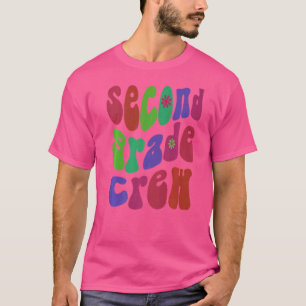 Retro Second Grade Crew Hallo 2. Gr Pink T-Shirt