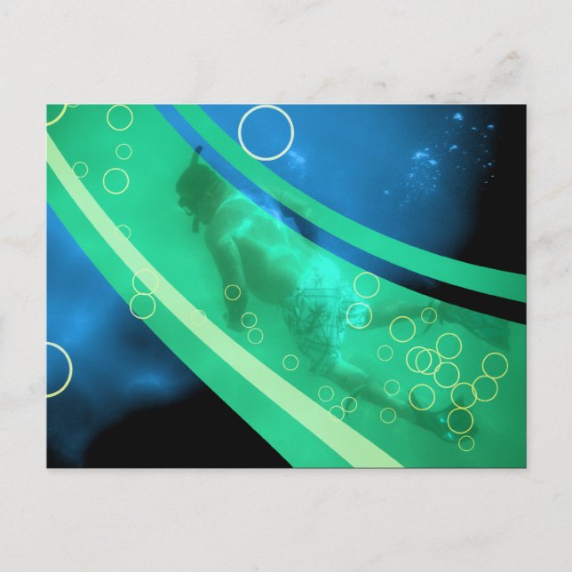 Retro-Seetaucher Postkarte (Vorderseite)