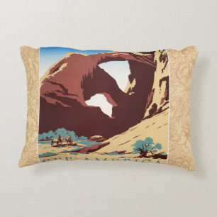 Retro-Sehen-Amerika-Western-Cowboys-Wüste-Bogen-WP Dekokissen
