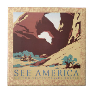 Retro-Sehen-Amerika-Western-Cowboys-Wüste-Bogen-WP Fliese