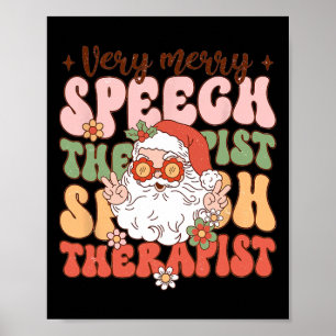 Retro Sehr frohe Rede Therapeut Weihnachts-Slp Bo Poster