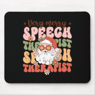 Retro sehr fröhlicher Sprachtherapeut Weihnachten Mousepad