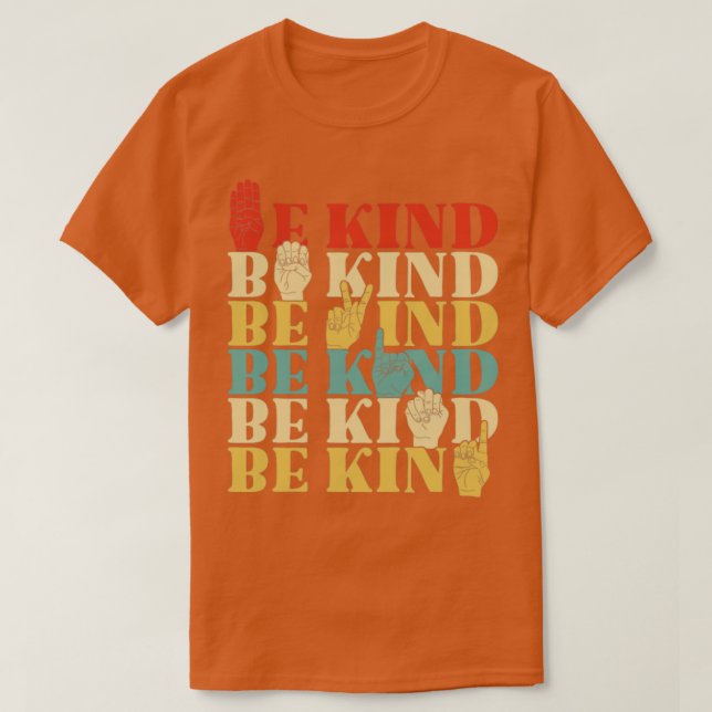 Retro Sei ein freundliches Shirt in der Sprache de (Design vorne)