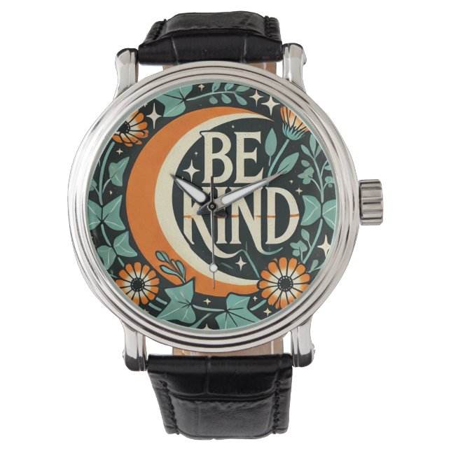 Retro Sei Freundlich Armbanduhr (Vorderseite)