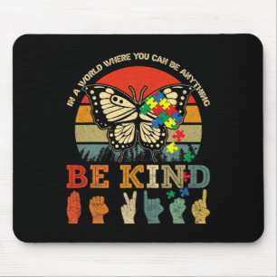 Retro Sei Nett Rätsel Schmetterling Asl Lehrer Aut Mousepad