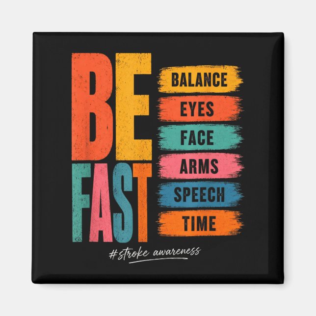 Retro-Sei-Schnell-Schlaganfall-Bewusstsein-Retro-U Magnet (Vorne)