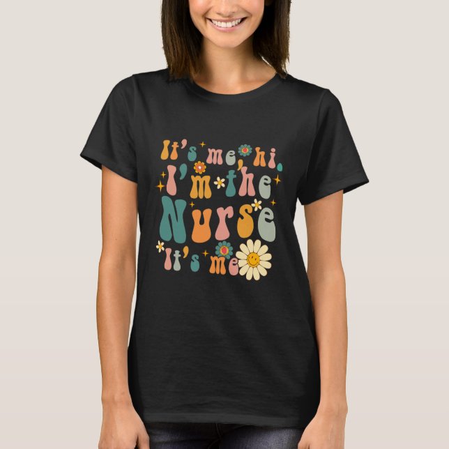 Retro sein Ich Hi ich bin die Krankenschwester RN  T-Shirt (Vorderseite)