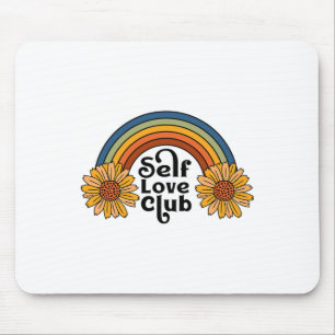 Retro Self Liebe Club Sonnenblumen Regenbogen Zahn Mousepad