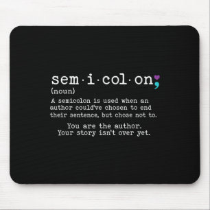 Retro Semicolon Definition Suizidprävention Krieg Mousepad