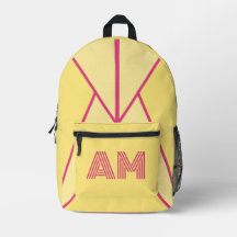 Retro-Senf und Pink Minimalistisches Monogramm 