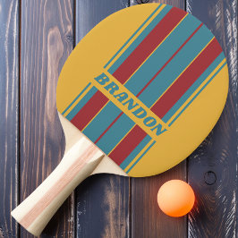 Retro-Senfbrett Streifen mit Namen Tischtennis Schläger