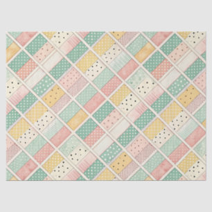 Retro-Senfgelb geometrisches Diamant-Karo-Punkt-Mu Seidenpapier