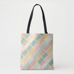 Retro-Senfgelb geometrisches Diamant-Karo-Punkt-Mu Tasche