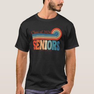 Retro Senior 2024 Class of 2024 Abschluss First D T-Shirt