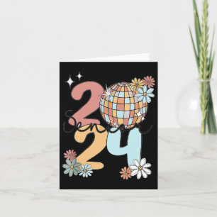 Retro Senior 2024 Disco Ball Class of 2024 Graduat Karte