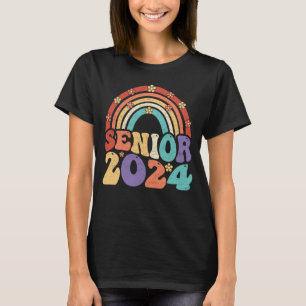 Retro Senior 2024 Groovy Class of 2024 Abschluss T-Shirt